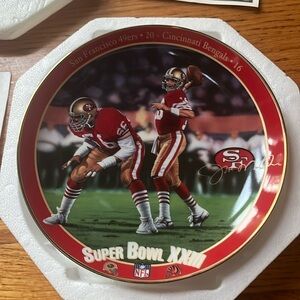 Bradford exchange Joe Montana Super Bowl 23 plate